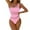 Pink, variant on WREESH Womens One Piece Swimsuits Fashion Retro Print Fitting Bikini Swimsuit Sleeveless Bathing Suits Blue