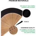 thumbnail image 4 of Small Folding Hand Fan for Women, Chinese Japanese Vintage Style Bamboo Silk Fans for Party Wedding Dancing Decoration Gift Performance, 4 of 6