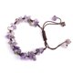 thumbnail image 1 of Nvzi Pulsera de cuentas hecha a mano, pulsera tejida a mano pura de cristal de piedra triturada natural con cuerda ajustable (púrpura), 1 of 3