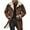 Khaki, variant on Men's Trench Coat – Suede Leather Shearling Faux Lined Long Jacket, Winter Casual Jacket Black 14(XXXL)