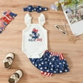 thumbnail image 2 of KAUOD My First 4th of July Baby Girls Outfits Bbay Independence Day Sleeveless Romper Shorts Headband 3pcs Clothes Set, 2 of 7