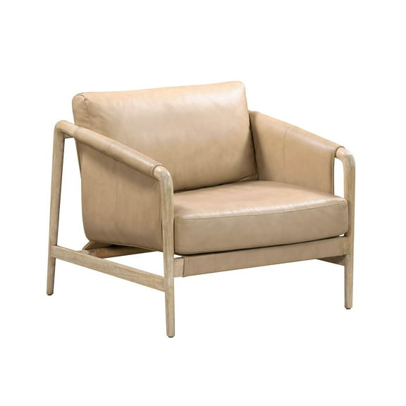 TOV Furniture Chakka Tan Genuine Leather Accent Chair