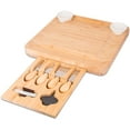 thumbnail image 4 of Cheese Board Gifts Set: Bamboo Large Charcuterie Boards, 4 Stainless Steel Cheese Knife & Serving Tray - Mothers Day Gift, Wedding Gifts, Housewarming Gift, Birthday Gifts, 4 of 11
