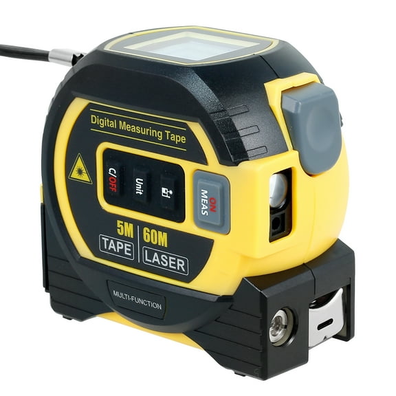 Almighty Ruler Self Locking Digital Tape Measure LED Display 3 in 1 Rangefinder Tape Measure Ruler Measuring Tape High Precision Almighty Tool Tape Measure 131/196 FT for Measuring