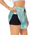 thumbnail image 1 of Balery Blue Marble Pantalones cortos deportivos para mujer con forro y dos bolsillos, elásticos, para entrenamiento, gimnasio, yoga-Large, 1 of 7