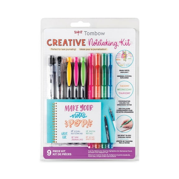 Tombow Creative Notetaking with Mono Edge Highlighters, Chisel/Fine Point, Assorted Colors, 3 Count