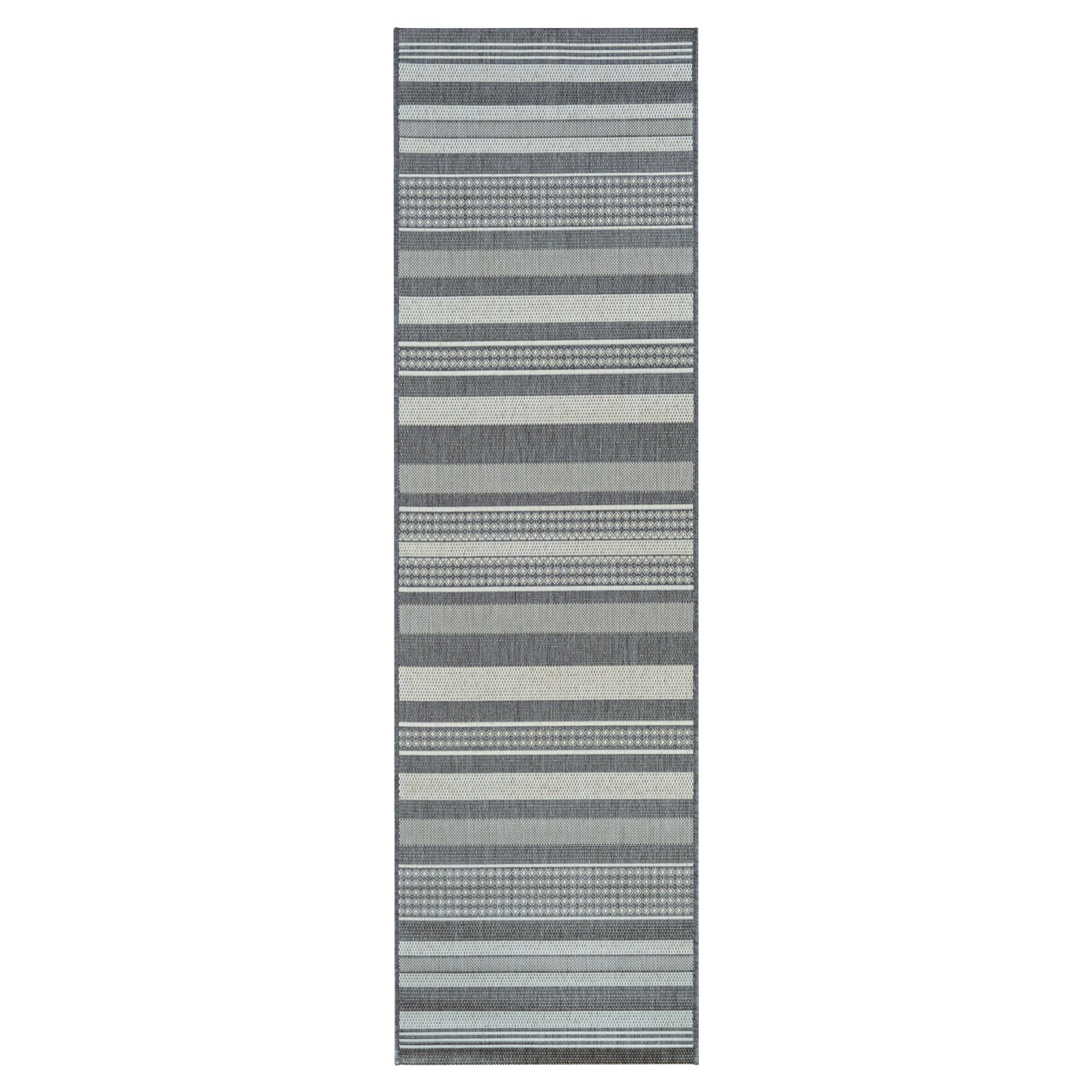 Couristan Recife Gazebo Stripe Indoor / Outdoor Area Rug, Champagne- Blue, 5'3" x 7'6"