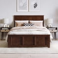 thumbnail image 2 of Charlotte Full Wood Low Profile Platform Bed with Matching Footboard in Walnut, 2 of 13