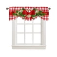thumbnail image 4 of Christmas Red Plaid Bow Window Curtain Living Room Kitchen Cabinet Tie-up Valance Curtain Rod Pocket Valance, 4 of 6