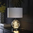 thumbnail image 4 of 21" Translucent Glass Globe LED Table Lamp With White Drum Shade, 4 of 7