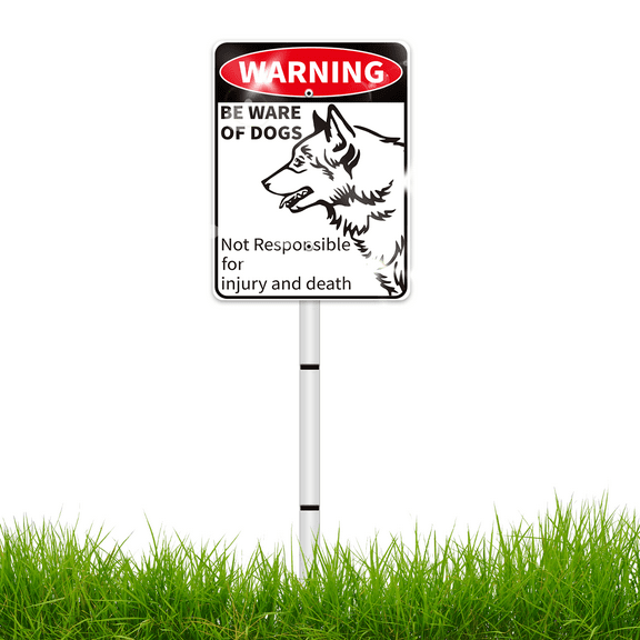 Beware Of Dog Signs For Fence,Dog On Premises Yard Sign,Warning Signs For Property,Dog On Premises Sign Metal,Dog On Property Sign Funny Signs For Dog Lovers 10x7 Inches