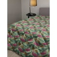 thumbnail image 2 of Flamingo Down Alternative Comforter, Pink Flamingos and Donuts Tropical Hawaiian Animals Delicious Desserts, Microfiber Quilt for All Season, 5 Sizes, Pink Mint Green Beige, by Ambesonne, 2 of 3