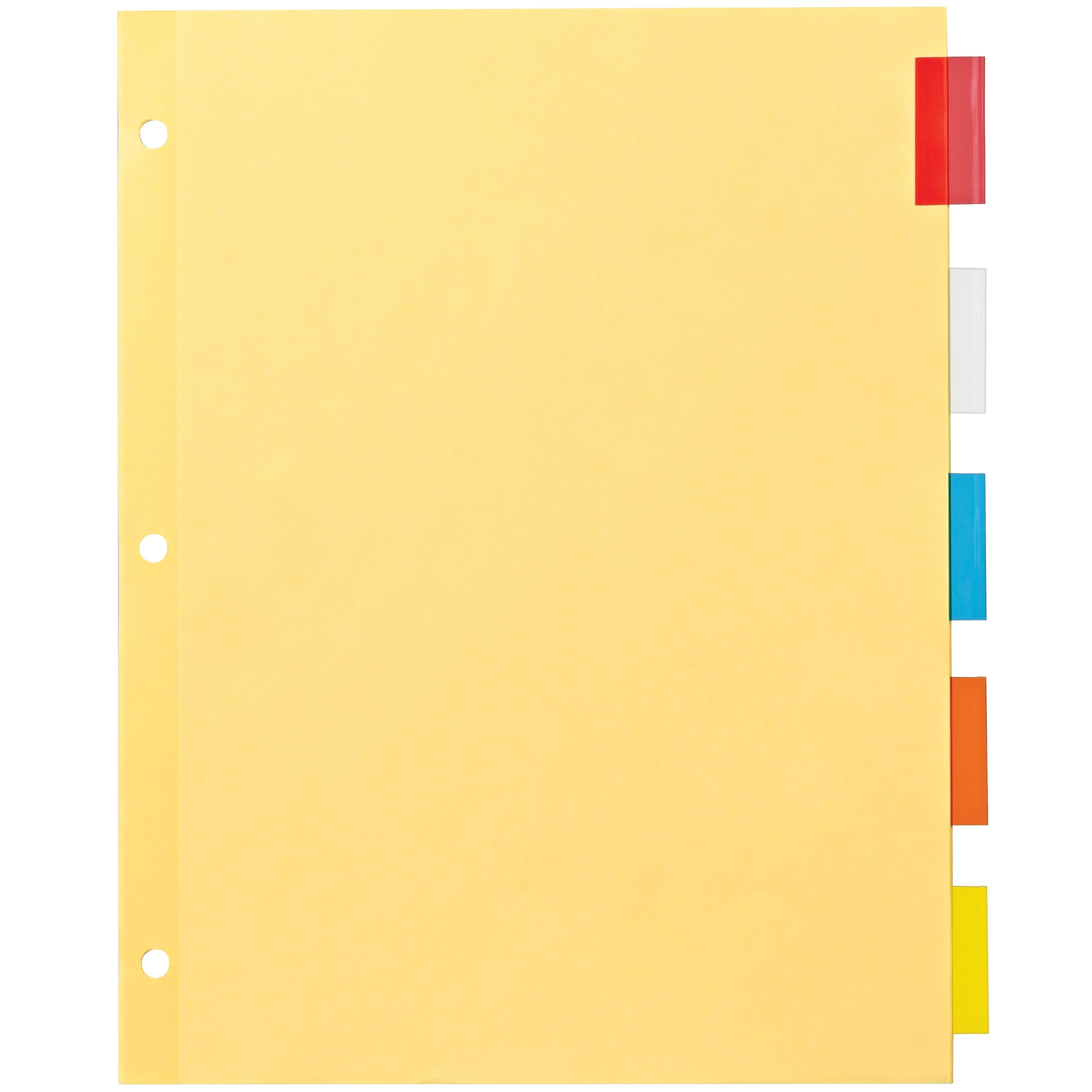 Office Essentials Insertable Dividers, 5 Tab, Multicolor, 1 Set (11465)