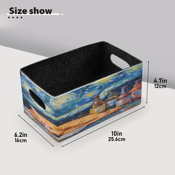 BZSMCE Shelf Baskets Sleeping Cat Printing Pattern Storage Cube Bins 10.1*6.3*4.7in Set of 2