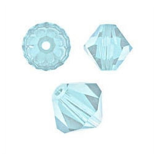 Swarovski Bicone Crystal Beads Item #5328/#5301 Aquamarine Color 6mm Size - 36 Pieces