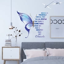 Lnrkai Butterfly Wall Decals Stickers, Large Inspirational Quote, Vinyl Peel and Stick Wall Art Wall Sticker for Living Room Office Bedroom