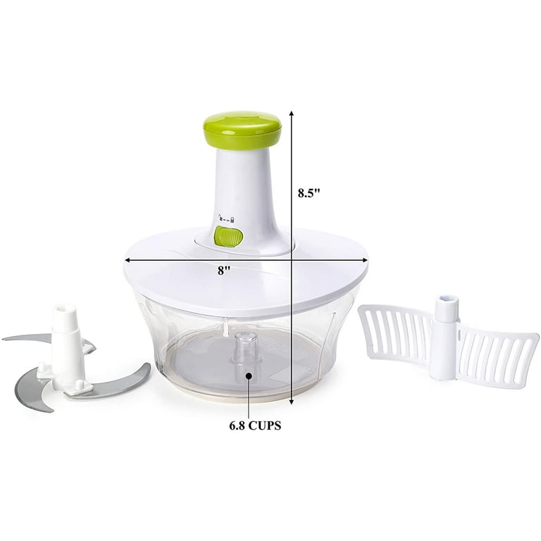 Food Chopper Mixer and Blender, Manual Food Processor Chop, Blend,Whip,  Mix, Slice, Shred, Julienne, and Juice,4 Cup Hand Crank Vegetable Onion  Chopper Salsa Maker - Cherry