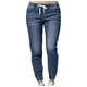 thumbnail image 2 of Puntoco - Pantalones vaqueros para mujer, cintura media, bolsillos, con cordones, informales Puntoco Puntoco-459, 2 of 9
