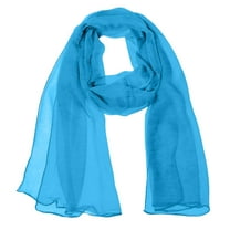 Wrapables Solid Color 100% Silk Long Scarf, Sapphire Blue