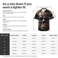 thumbnail image 5 of Pofeuu Gold Pattern Black Skull Print Hawaiian Shirt for Men Sleeves Casual Button Down Summer Beach Dress Shirts T-Shirts,3X-Large, 5 of 7