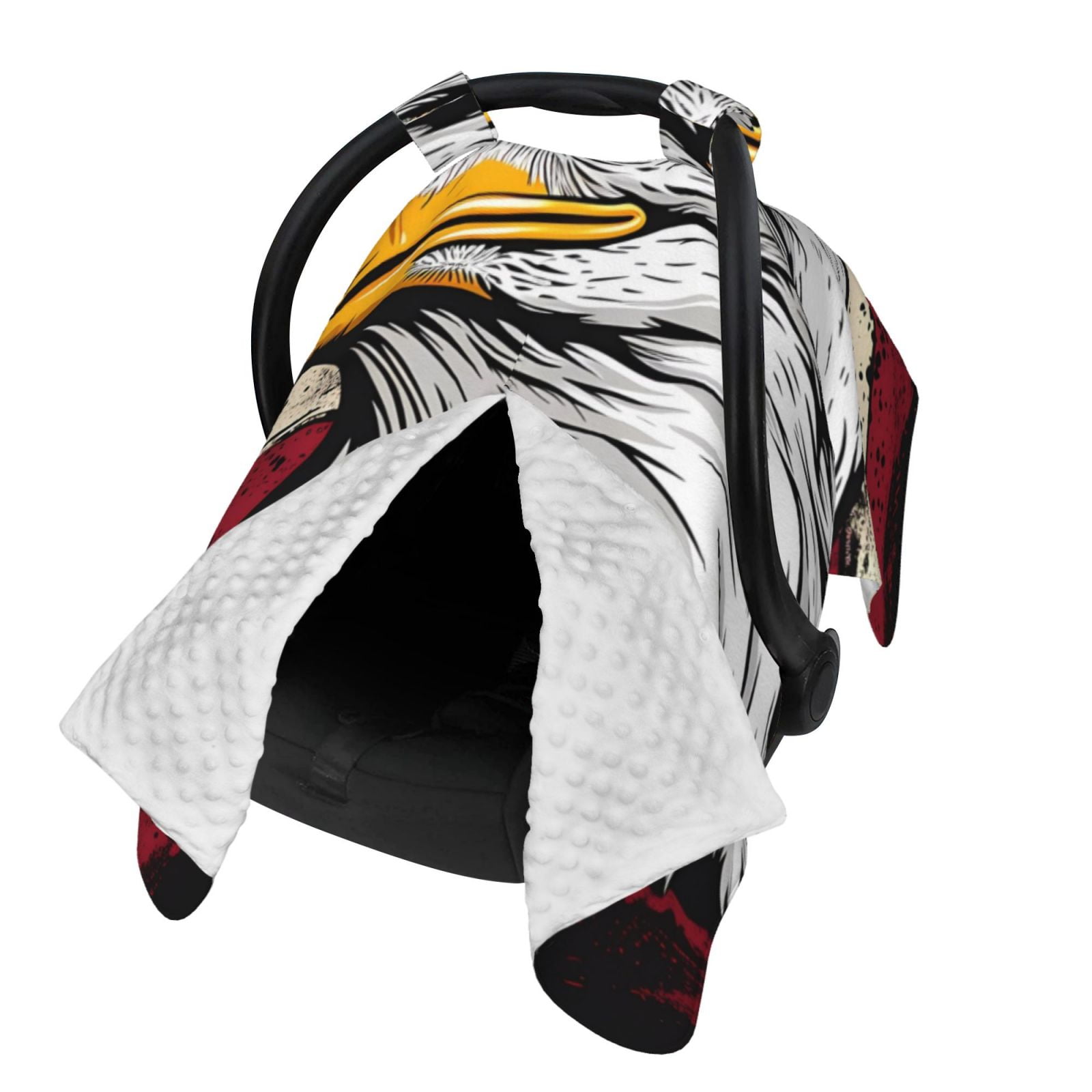 Naloa American Bald Eagle Baby Car Seat Cover, Breathable Baby Carrier Cover, Multiuse Baby Carrier Cover & Nursing Breastfeeding Cover