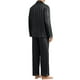 thumbnail image 3 of INSPIRAR CHIC Conjunto de Pijamas Casuales de 2 Piezas de Satén de Manga Larga a Rayas para Hombre - Negro, 3 of 6