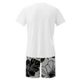 thumbnail image 5 of 2 Pcs Summer Mens Shorts Tops Outfits Trends Floral Printed T-Shirts Short Sleeve Crewneck Tees Knee Length Beach Shorts Flower Print Sweatpants Lounge Breathable Clothes Trends 2025 Outfit, 5 of 5