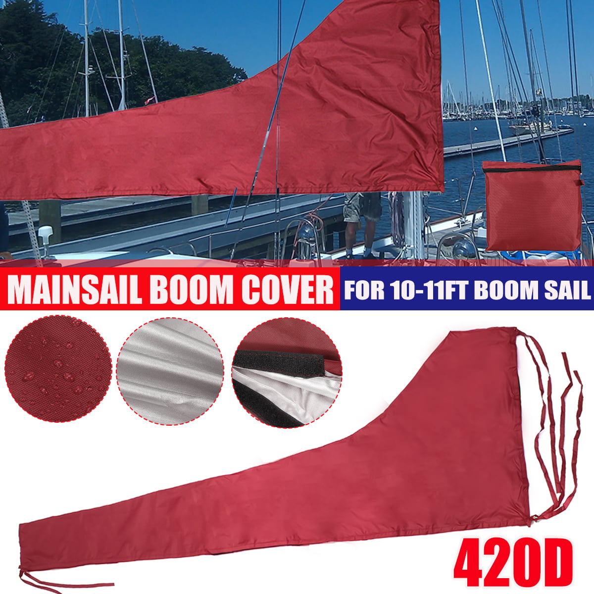 Sail cover-mainsail cover-boat cover•premium durable fabric•multi colour choice 