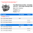 thumbnail image 2 of Front Wheel Hub Assembly - Compatible with 2012 - 2020 Dodge Challenger RWD 2013 2014 2015 2016 2017 2018 2019, 2 of 2