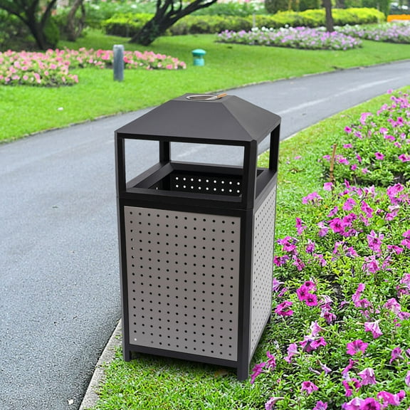 Miumaeov Commercial Trash Can with Lid 38 Gallon Outdoor Indoor Garbage Trash Can Waste Bin Trash Container with Removable Inner