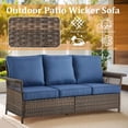 thumbnail image 5 of PARKWELL 3-Piece Patio Sofa Couch with Cushioned Ottoman Seat Foot Rest,Outdoor Rattan Wicker Conversation Furniture Sets,Navy, 5 of 11
