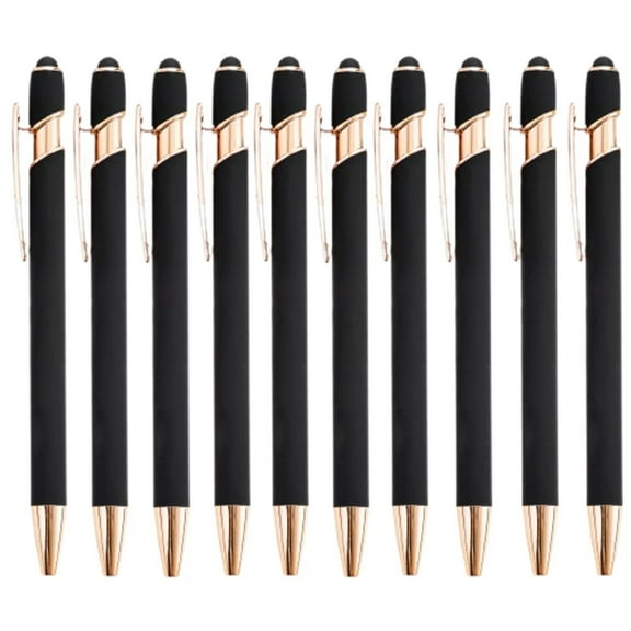 Tyeign 12-Count Rose-Gold Ballpoint Pens with Stylus Tip, 1.0 Mm Smooth Writing Gift Set for Touch Screens, Executive Click Pens for Office office, 12*Pen