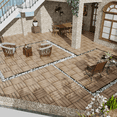 thumbnail image 5 of GZXS 22 PCS Interlocking Deck Tiles, 11.8" Square WPC DIY Patio Flooring, Water Resistant Indoor/Outdoor Flooring for Balcony, Porch, Bathroom (Teak Color), 5 of 6