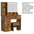 thumbnail image 2 of WETS Vanity Desk with Mirror and Lights, Makeup Vanity Table Set with 5 Drawers and Storage Shelves, Rustic Brown, 2 of 7