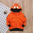thumbnail image 2 of Durtebeua Kids Jackets Boys Baby Hooded Sweat Spring Fall Warm Zipper Cute Cartoon Hoodies Outwear Over Jackets Orange,4-5 Years, 2 of 7