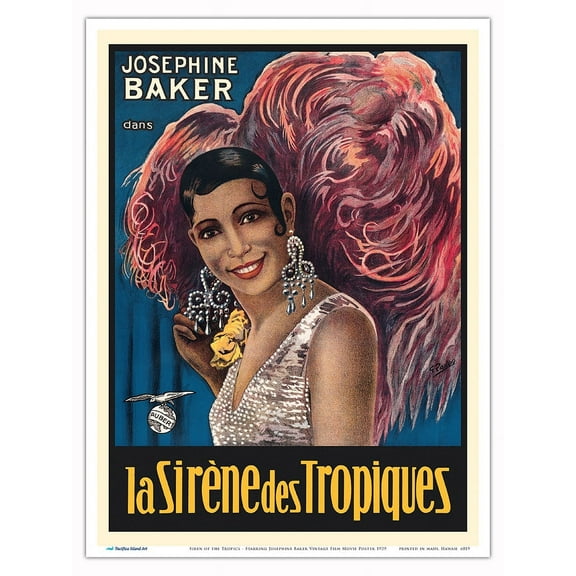 Siren of the Tropics (La Sirene des Tropiques) - Starring Josephine Baker - Vintage Film Movie Poster c.1929 - Master Art Print (Unframed) 9in x 12in