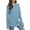 Blue, variant on EDFBUYKRS Textured Tops for Women Crew Neck Long Sleeve Shirts Fall Blouses Casual Basic Tee Xxxl