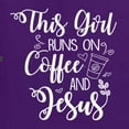 thumbnail image 5 of Wild Bobby This Girl Runs On Coffee And Jesus Inspirational/Christian Women Graphic Tee, Purple, XX-Large, 5 of 5