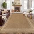 thumbnail image 4 of Nanan Scalloped Area Rug 8'x10' Edge Jute Rug, Washable Non Slip Low Pile Indoor Outdoor Rug Farmhouse Carpet for Living Room Dining Room Patio Entryway, Heather, 4 of 10