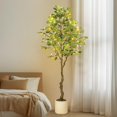 thumbnail image 4 of 6FT Artificial Lemon Tree Indoor, Pre Potted Faux Lemon Tree with Realistic Fruit and Lifelike Leaves, Fake Lemom Plant with 100 Lights for Indoor Home Decor Office Living Room, 4 of 7