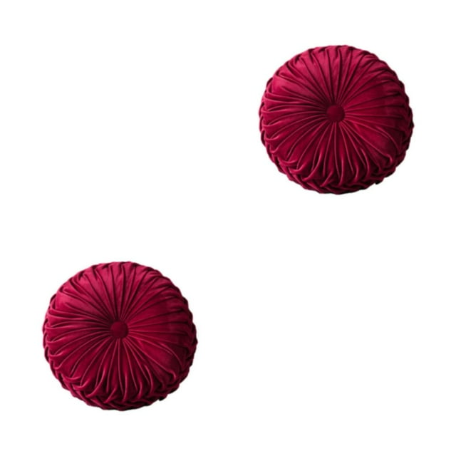 mmirethe Polyester Comfortable And Soft Throw Pillow For Decorative Touch Soft And Comfortable Cushion Pillow Wine-red 35CM 2Set