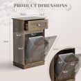 thumbnail image 2 of Homall 10 Gallon Tilt Out Wooden Trash Cabinet with Drawer, Garbage Recycling Trash Can for Kitchen Storage Cabinet for Laundry, Brown, 2 of 7