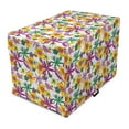thumbnail image 1 of Floral Dog Crate Cover, Birds Pointed Flowers Long Leaves Illustration on Plain Background, Easy to Use Pet Kennel Cover Small Dogs Puppies Kittens, 7 Sizes, Dark Magenta Multicolor, by Ambesonne, 1 of 1