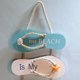 thumbnail image 3 of ZHAOCHENG Chanclas de playa decoración chanclas decoración de la pared decoración de chanclas de madera, blanco, azul puerta pared colgante decoración playa temática decoración del hogar, 3 of 4