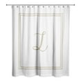 thumbnail image 2 of Creative Products Beige and White Letter L Monogrammed 71x74 Shower Curtain, 2 of 7