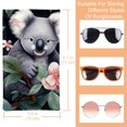 2 pcs Squeeze Top Sunglass Bags with Koala Flowers Print, PVC Leather