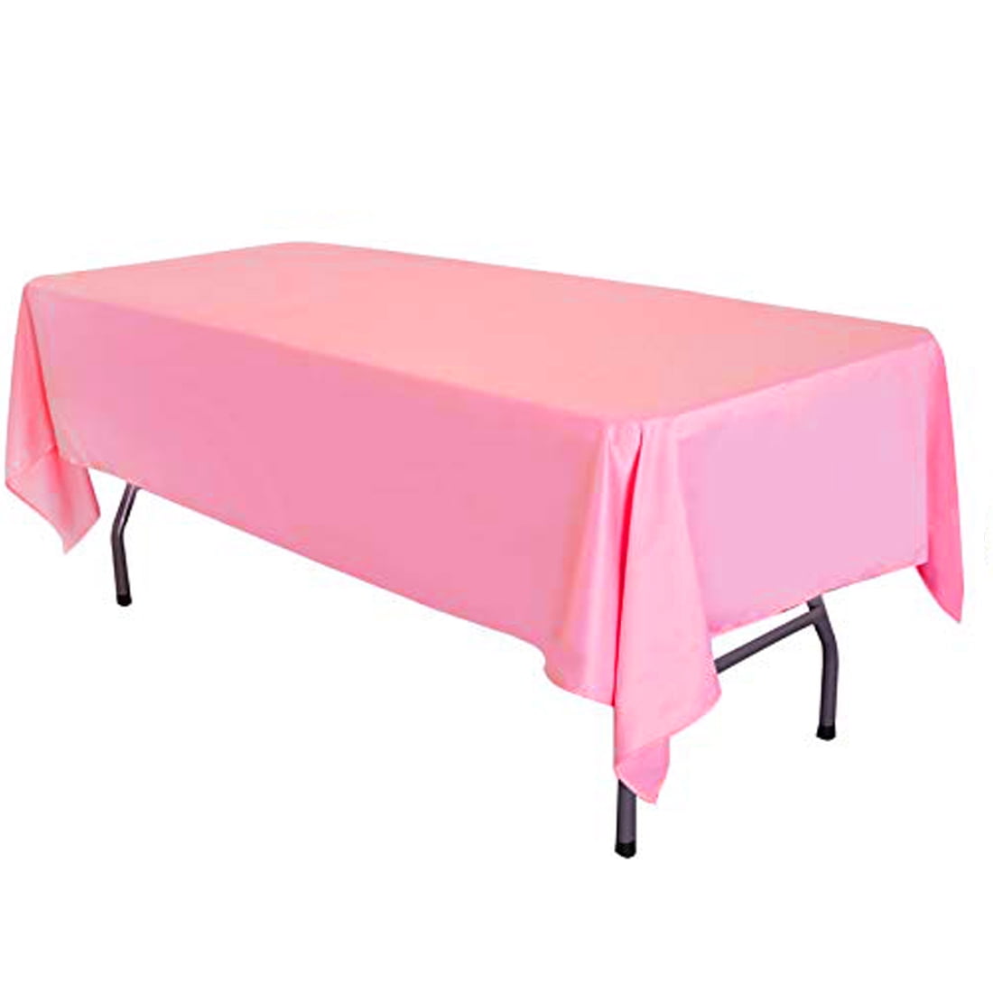 Gowinex Pink 58" x 126" Lamour Satin Rectangular Tablecloth