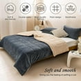 thumbnail image 2 of SHANNA Velvet Warm 3Pcs Comforter Sets, Luxury Twin Size Bedding Sets with Fleece Warm Comforters and 2 Pillowcases for Winter Bed Sofa Travel, Grey, 2 of 11