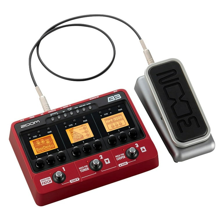 Zoom B3 Bass Effects and Amp Simulator Red