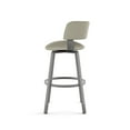 thumbnail image 5 of Amisco Stinson 26 In. Swivel Counter Stool - Greige Faux Leather /Metallic Grey, 5 of 5